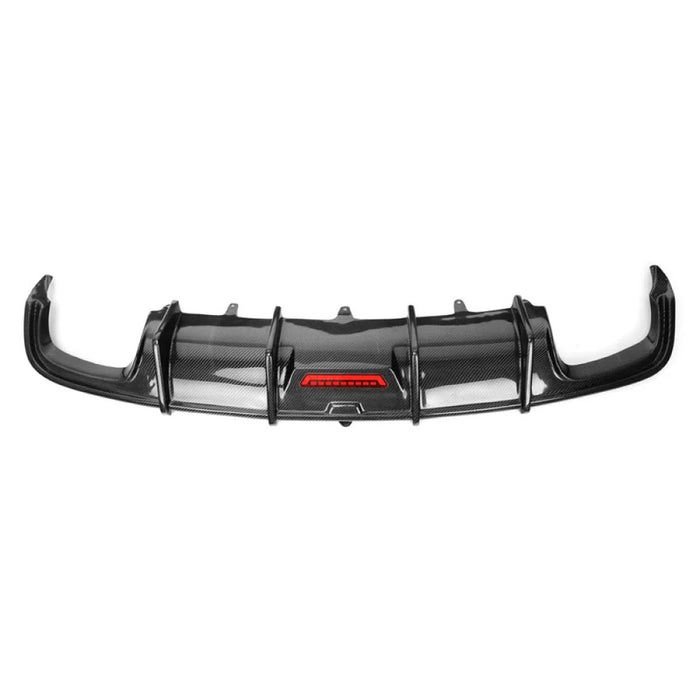 2019-2025 Audi A6/S6 Carbon Fiber Aggressive KB Style Diffuser with LED Brake Light | C8 A6/S6