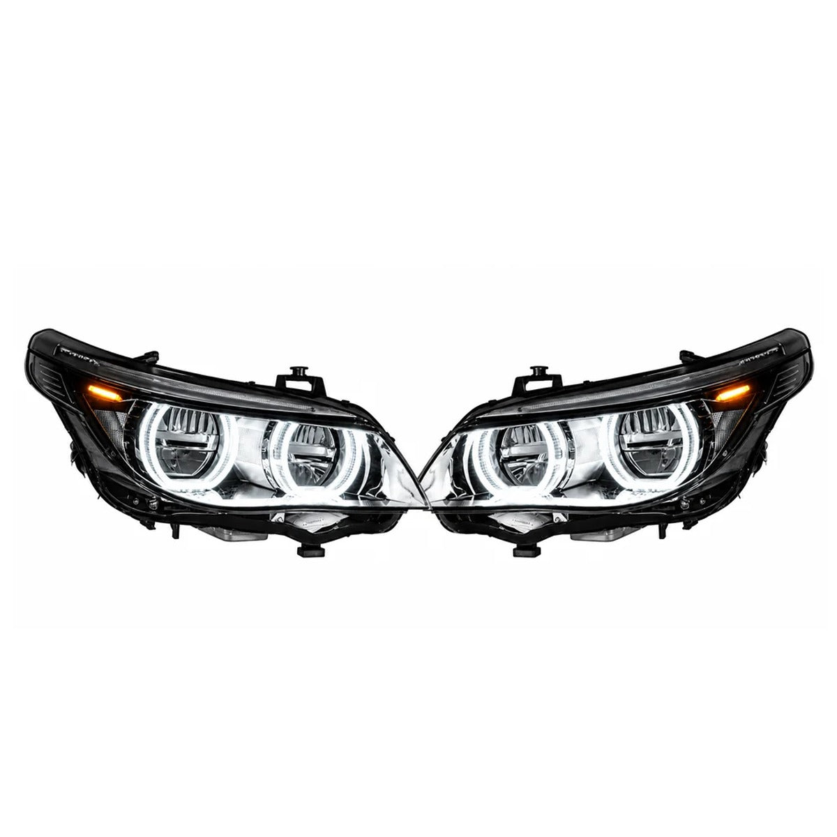 2004-2010 BMW 5-Series/M5 Yellow-White DRL Ikon Style LED Headlights | E60/E61