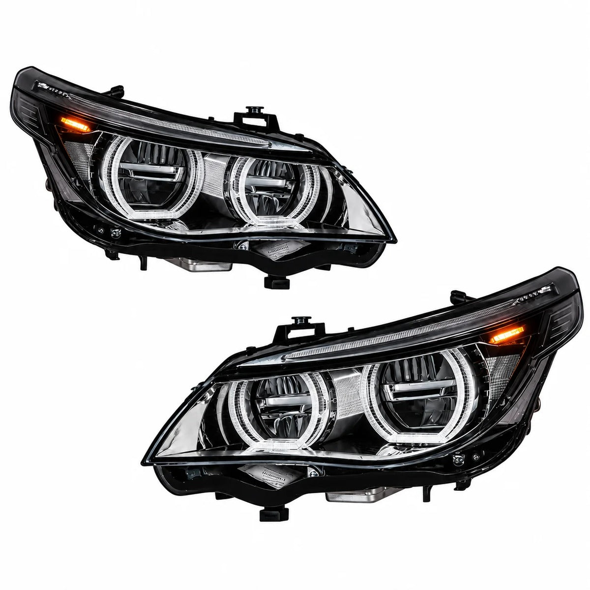 2004-2010 BMW 5-Series/M5 Yellow-White DRL Ikon Style LED Headlights | E60/E61
