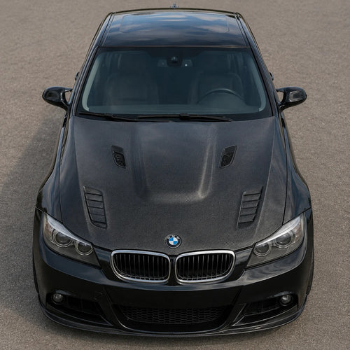 2005-2008 BMW 3-Series V Style Carbon Fiber Hood | E90/E91 Pre LCI