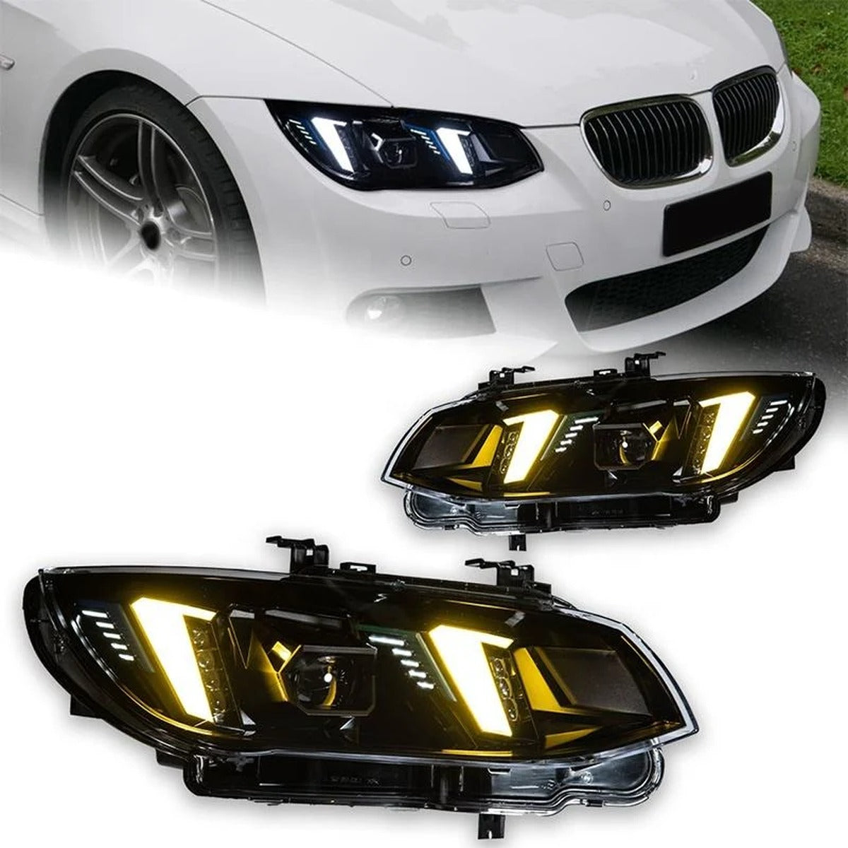2011-2013 BMW 3-Series/M3 Snake Eye Style LED Headlights | E92/E93 LCI