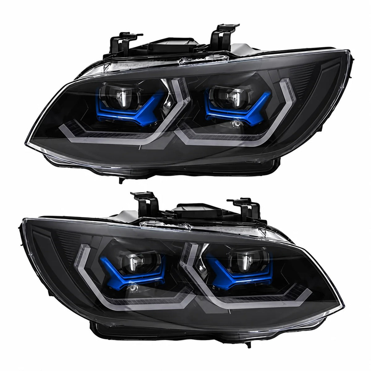 2011-2013 BMW 3-Series/M3 Yellow-White DRL Ikon Style LED Headlights | E92/E93 LCI