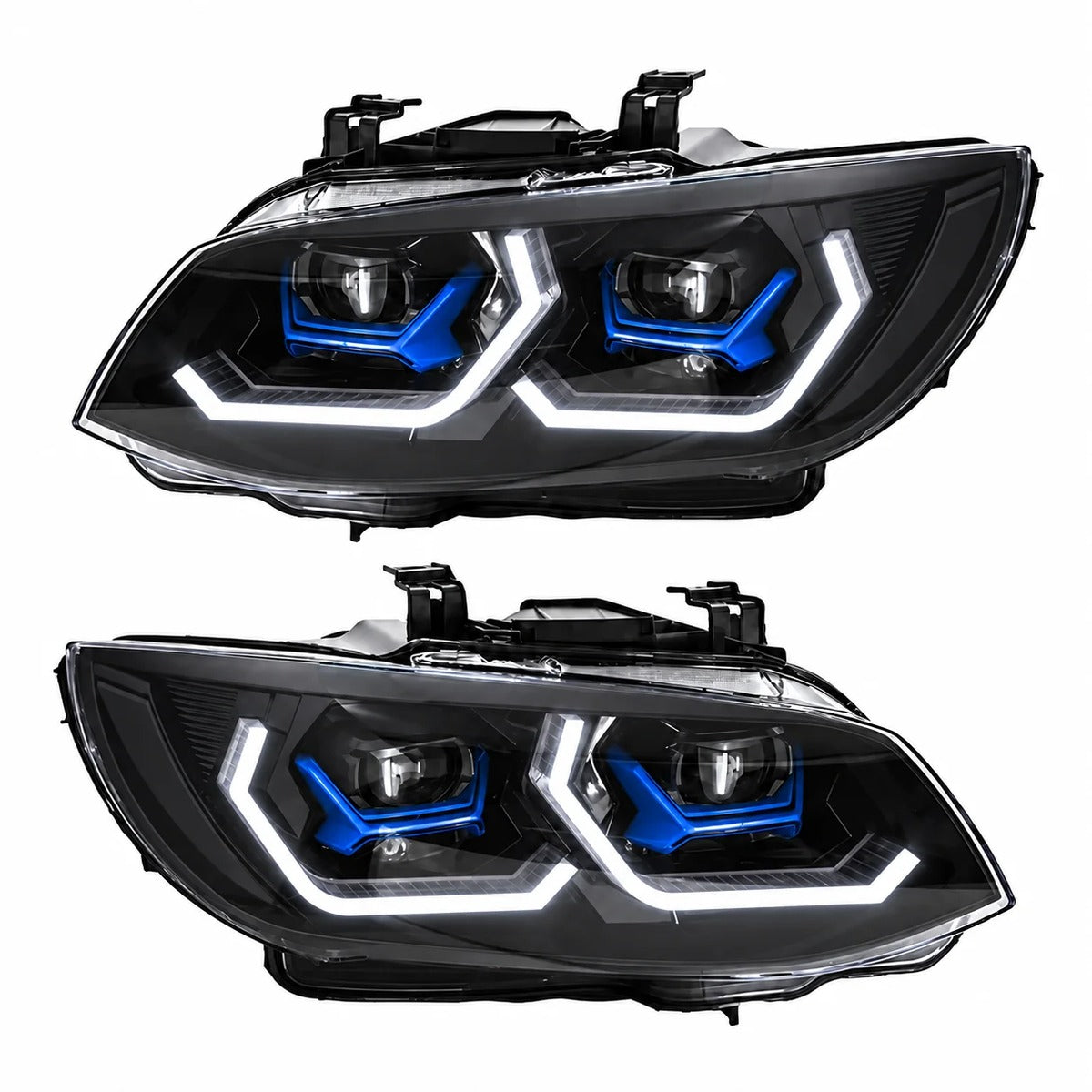 2011-2013 BMW 3-Series/M3 Yellow-White DRL Ikon Style LED Headlights | E92/E93 LCI