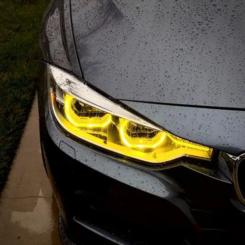 2012-2018 BMW 3-Series CSL Style Headlights Yellow DRL Modules | F30