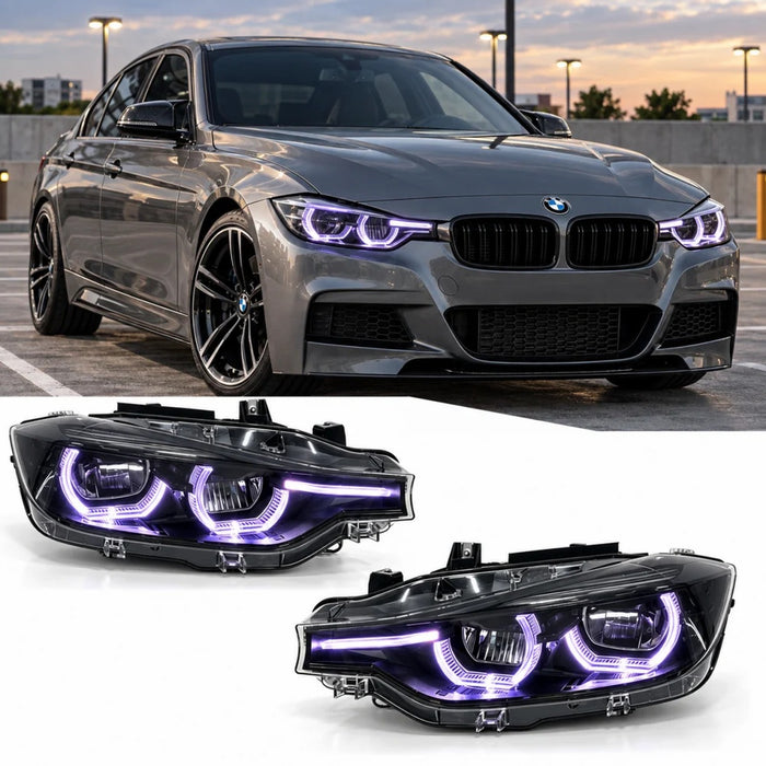 2012-2018 BMW 3-Series RGB Ikon Style LED Headlights | F30