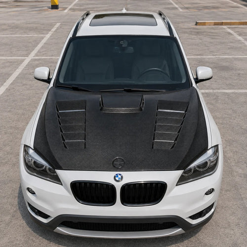 2013-2015 BMW X1 V Style Carbon Fiber Hood | E84