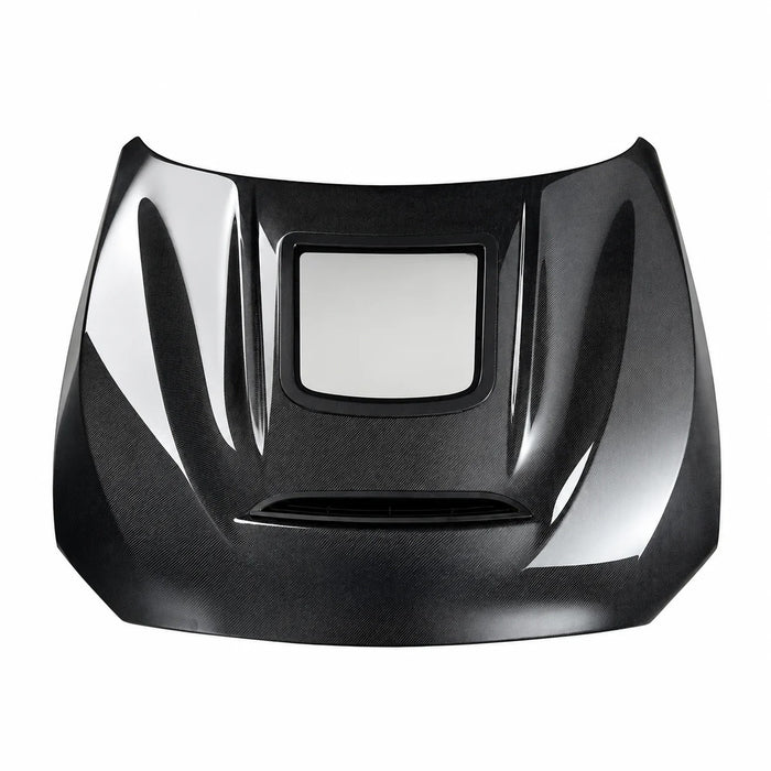 2014-2021 BMW 2-Series/M2 Glass Engine Cover V1 Style Carbon Fiber Hood | F22/F23/F87