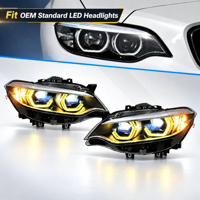 2014-2021 BMW 2-Series/M2 Yellow-White DRL Laser LED Headlights | F22/F23/F87