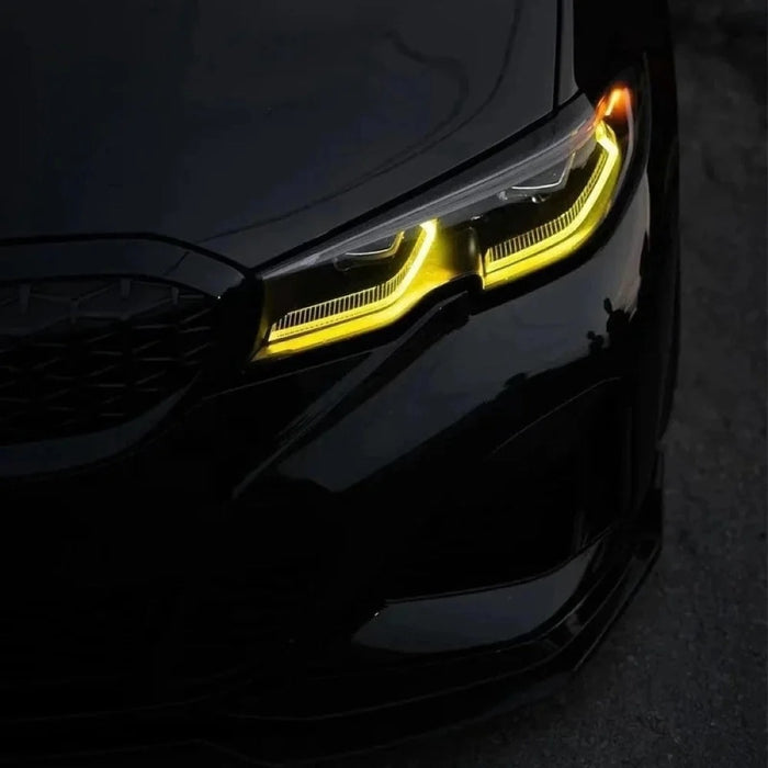 2019-2026 BMW 3-Series CSL Style Headlights Yellow DRL Modules | G20