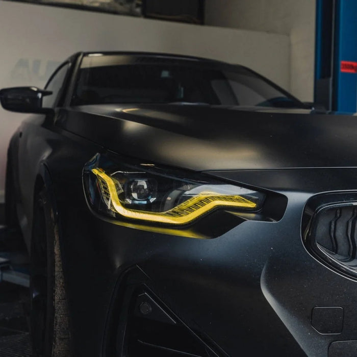 2022+ BMW M2/2-Series CSL Style Headlights Yellow DRL Modules | G87/G42
