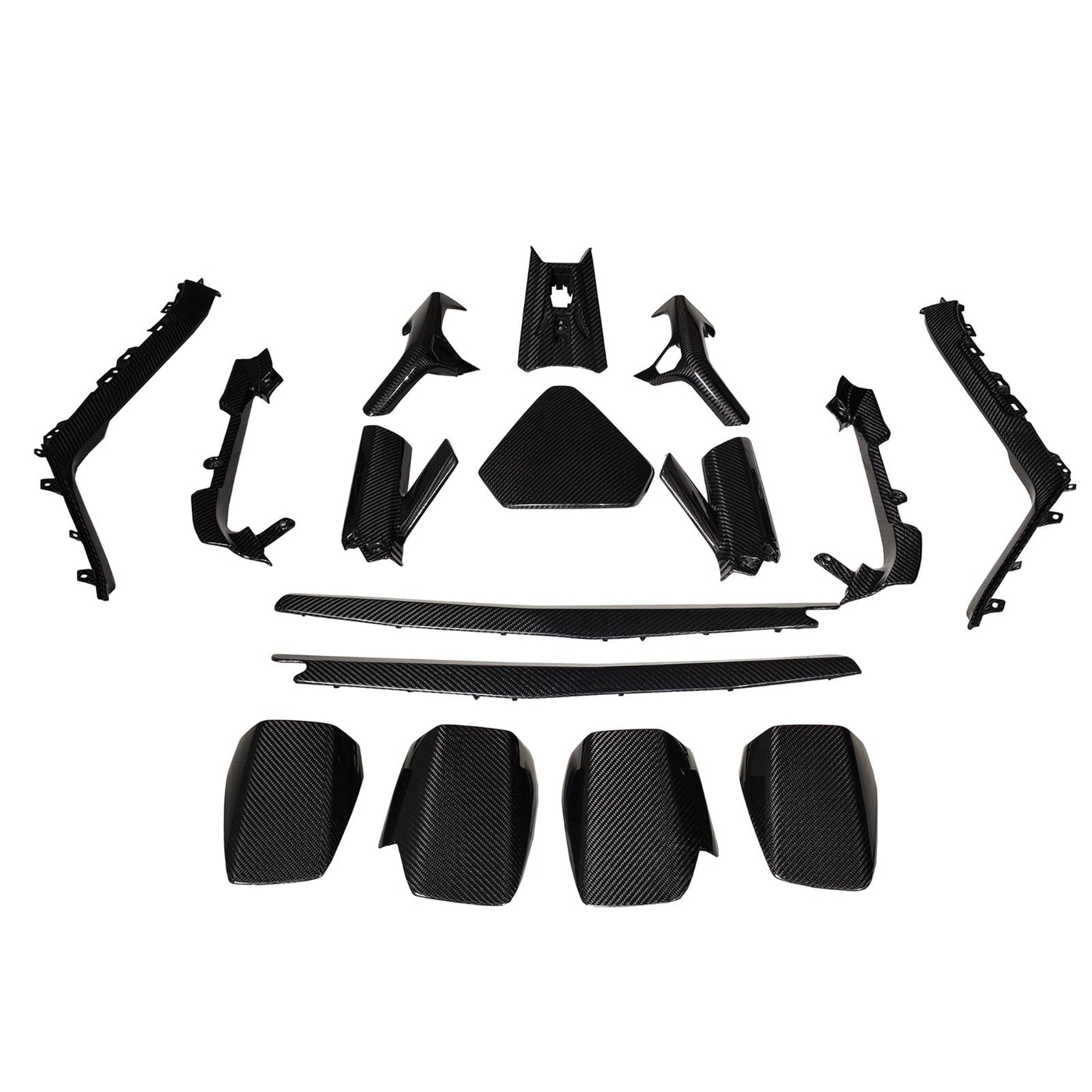 Dry Carbon Fiber Full complete Interior Trim Set V3 (16pc) - Lamborghini Huracan