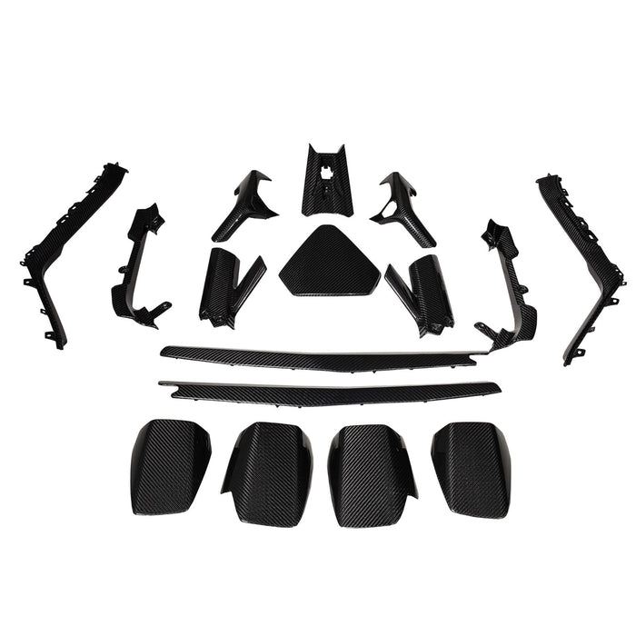 Dry Carbon Fiber Full complete Interior Trim Set V3 (16pc) - Lamborghini Huracan