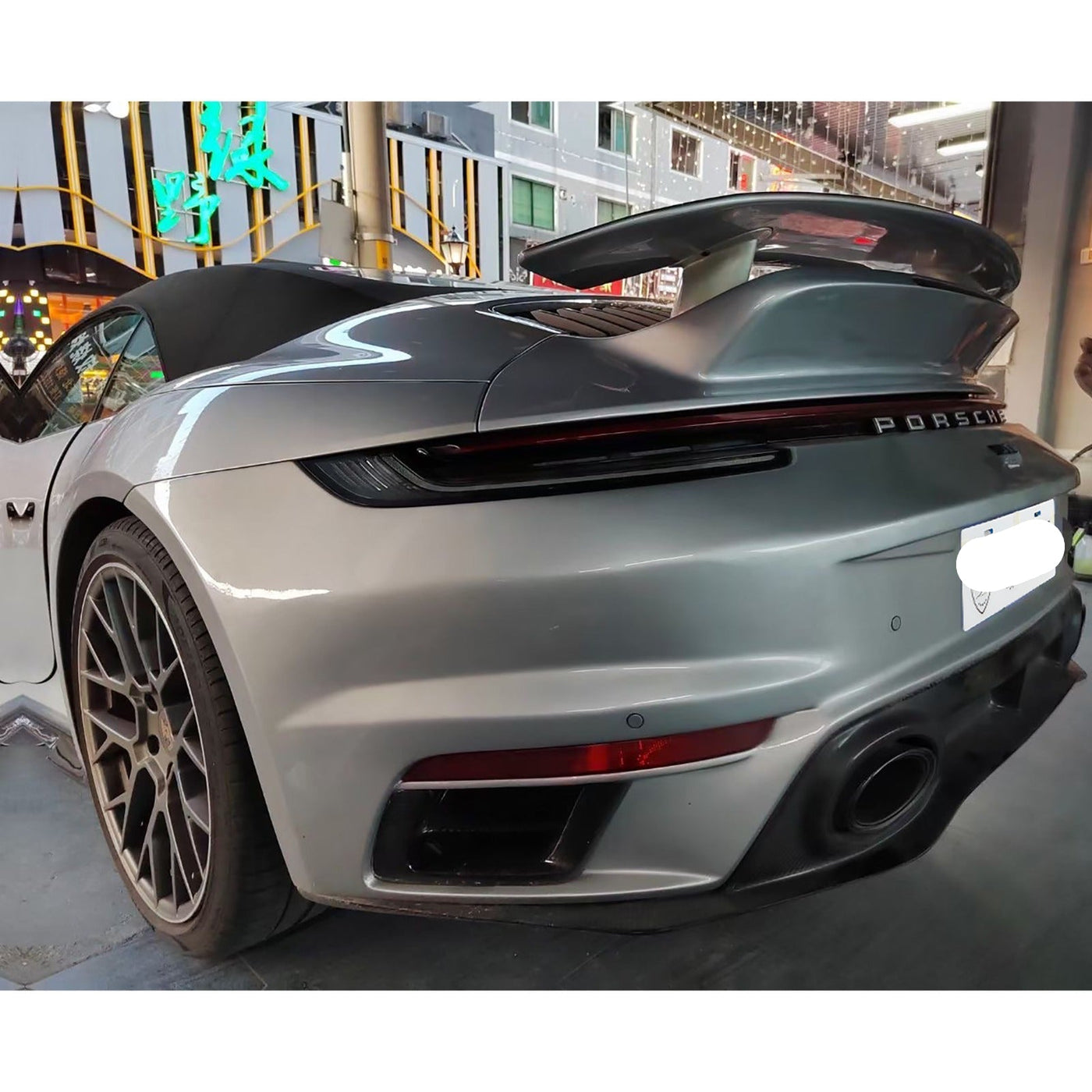 Carbon Fiber Turbo S style Rear Wing w/ Base - Porsche 992 911 Carrera Cabriolet
