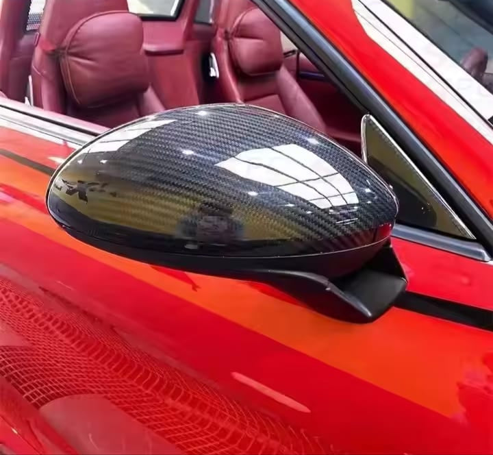 Dry Carbon Fiber Mirror Caps For Porsche 718 Cayman Boxster 2016-2025