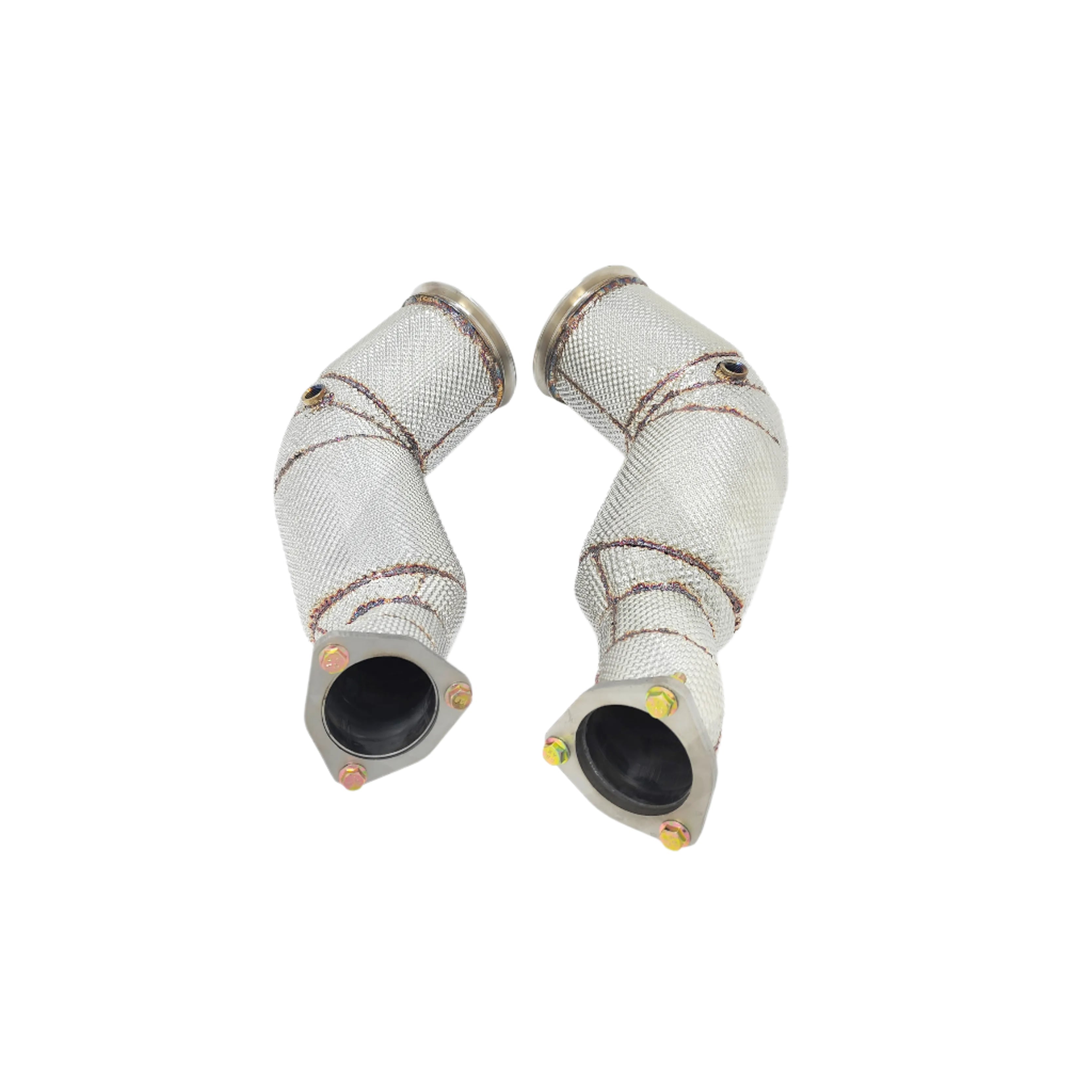 Catless Free Flow Performance Down Pipes w/ Heat Shield - Audi RS6 RS7 C8 4.0TT 2019-2024