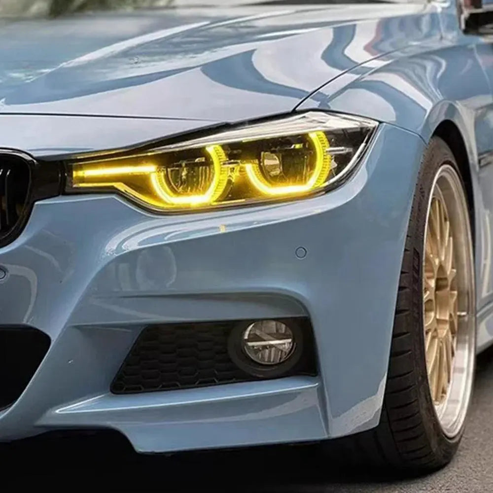 CSL Yellow DRL Headlight Modules Angel Eyes - BMW 3 Series F30 F31 LCI LED Headlight 2016-18