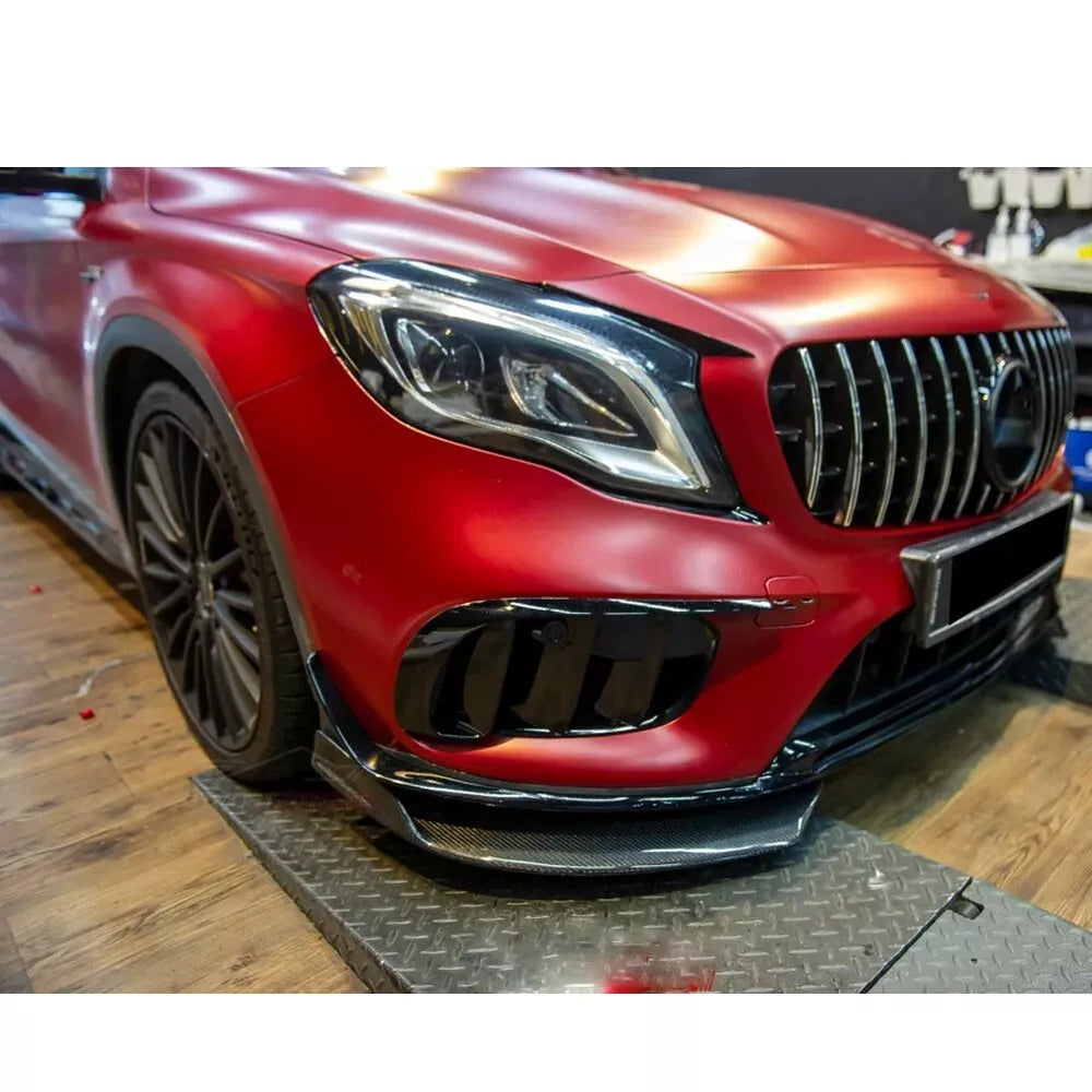 Carbon Fiber Front Bumper Splitter Fins Canard - Mercedes Benz GLA Class GLA 45 AMG 2014-2018