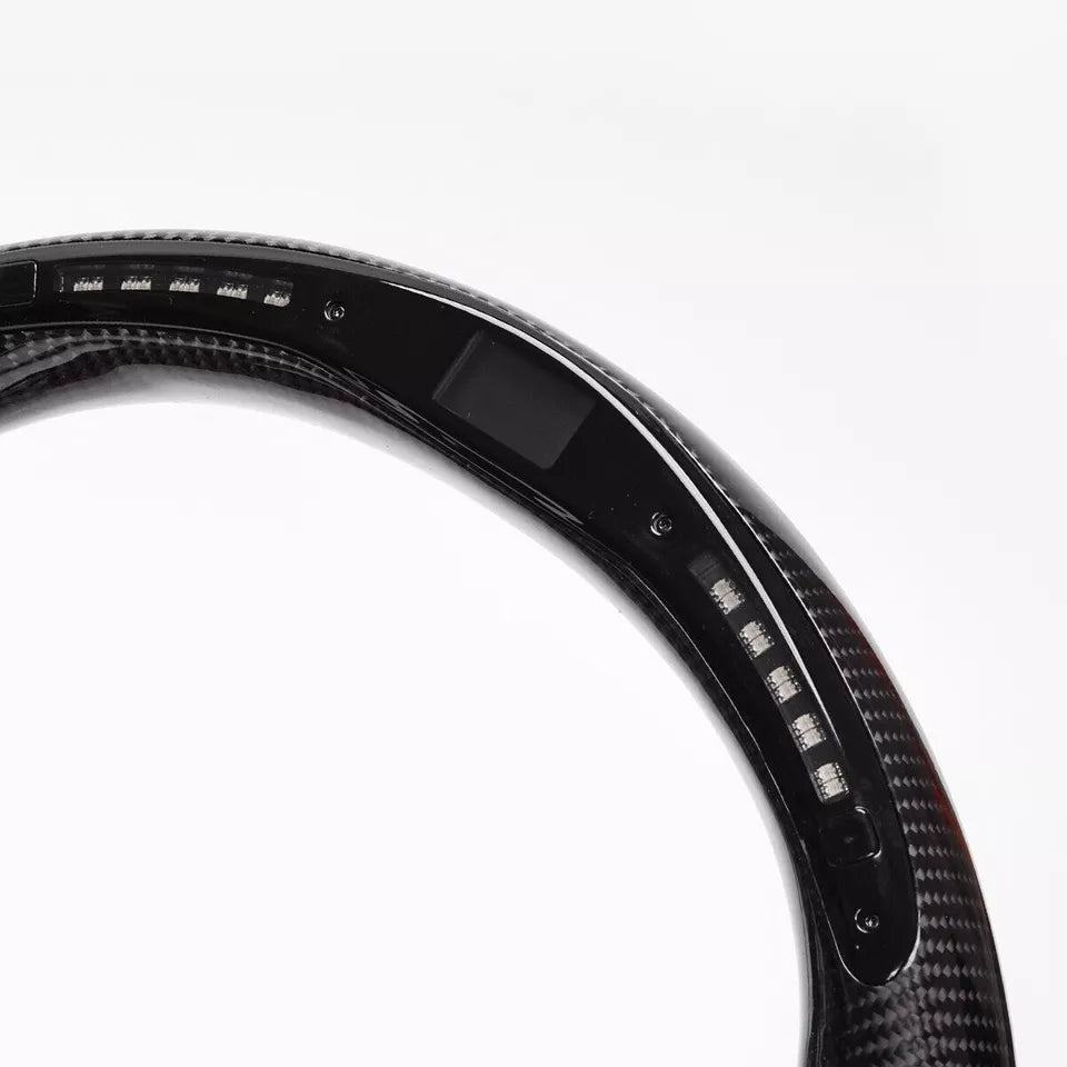 Carbon Fiber Steering Wheel w/ LED & Flat Bottom - Audi 2012-2016