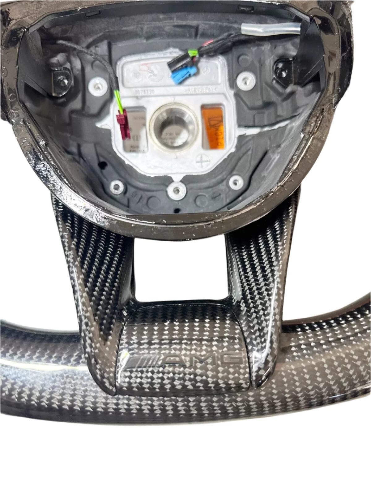 Carbon Fiber Steering Wheel w/ Red Stripe & Paddles - Mercedes CLS63 C63 S63 GLE63 GLS63 CLA45 E63