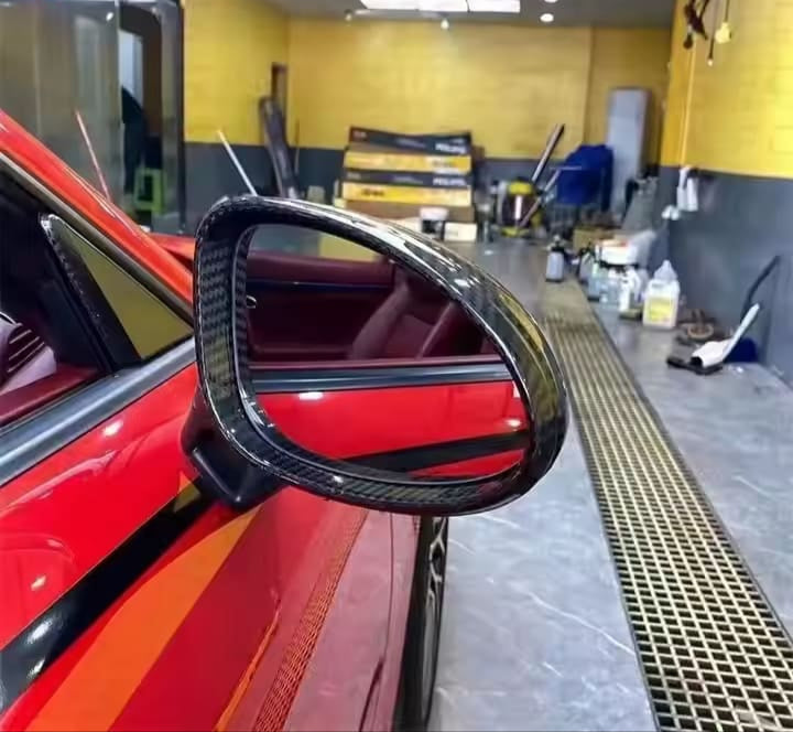 Dry Carbon Fiber Mirror Caps For Porsche 718 Cayman Boxster 2016-2025