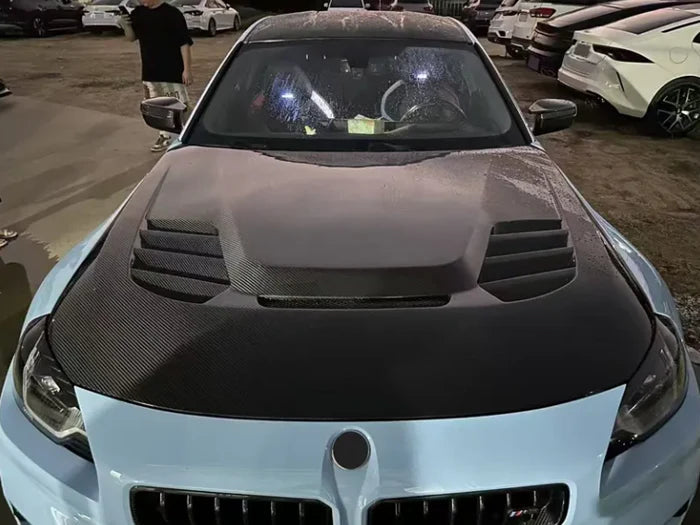 Carbon Fiber V Style Front Engine Hood Bonnet - BMW G87 M2 / G42 2 Series