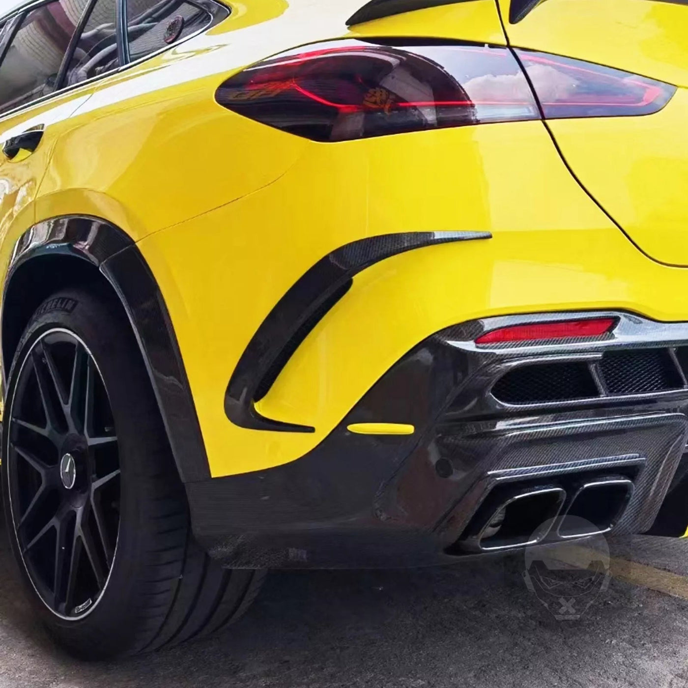 Carbon Rear Bumper Fins Vents Trim - Mercedes Benz C292 Coupe GLE63 GLE43 2015-17