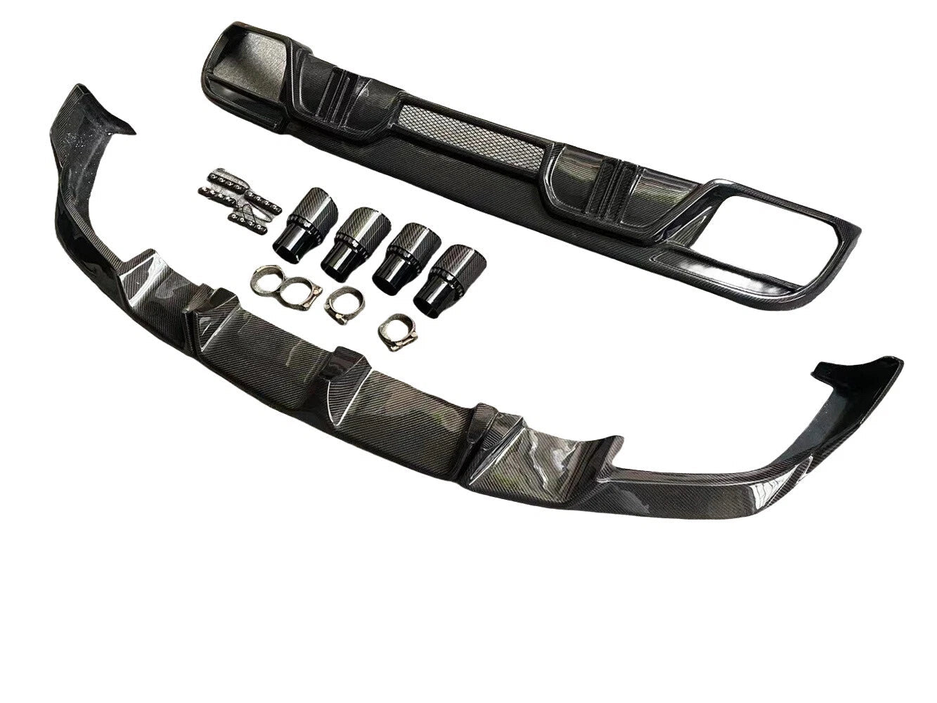 Carbon Fiber Front Lip & Rear Diffuser - BMW X6M F96 2019-2023 LD Style