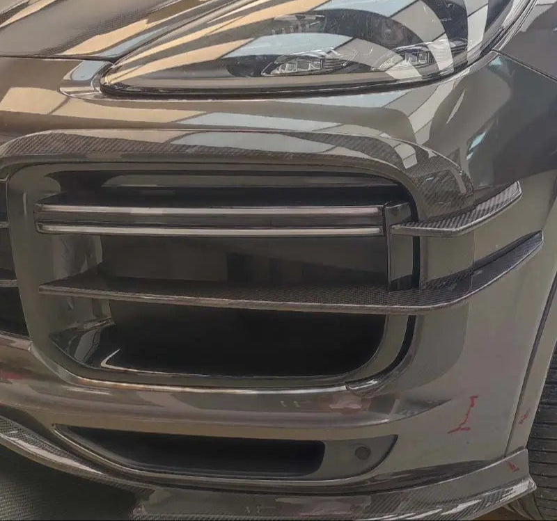 Dry Carbon Fiber Front Bumper Canards - Porsche Cayenne Coupe Turbo 9YA 2018 - 2024