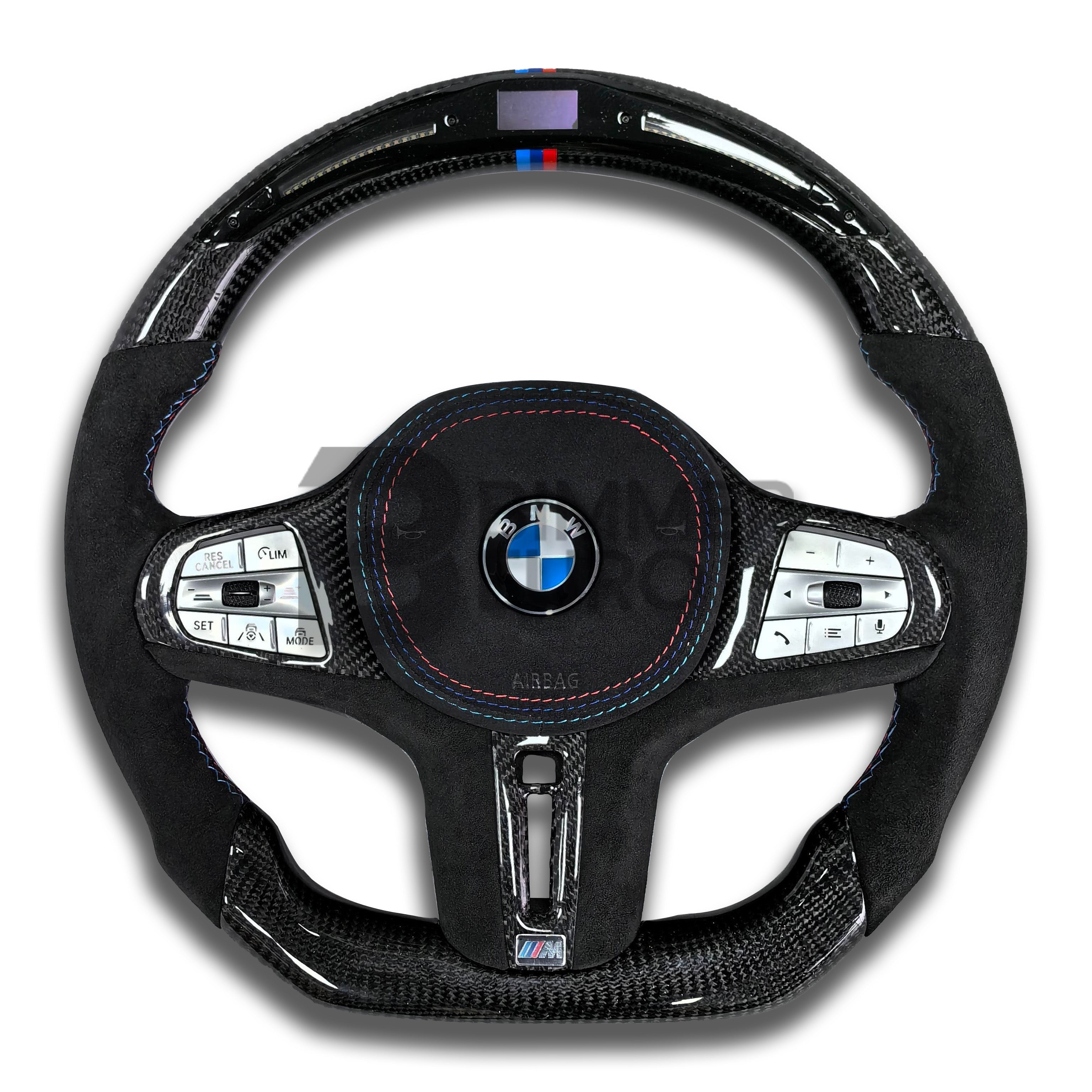 Custom LED Carbon Fiber Steering Wheel for All G Chassis Models - G20 / G22 / G30 / G42 / G80 / G82 / G87 / G Series / BMW 2 Series 3 Series 4 Series 5 Series M3 M4
