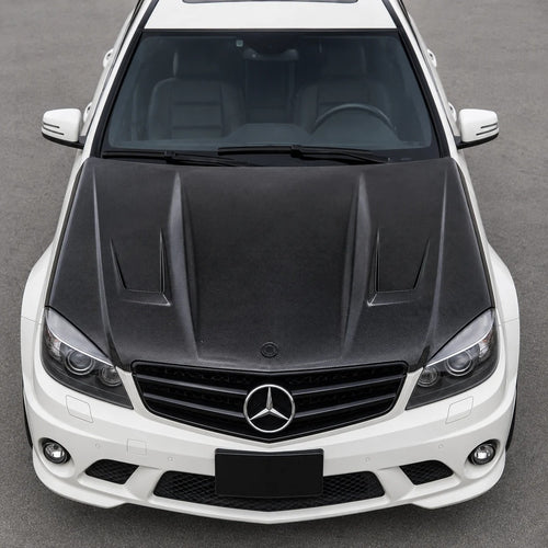 2008-2011 Mercedes C-Class A Style Carbon Fiber Hood | W204/C204