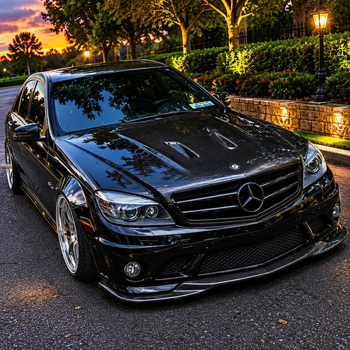 2008-2011 Mercedes C-Class B Style Carbon Fiber Hood | W204/C204