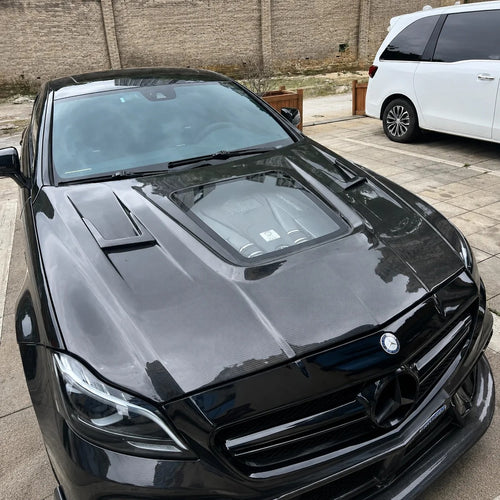 2012-2018 Mercedes CLS-Class/CLS63 AMG Glass Engine Cover Carbon Fiber Hood | C218/W218