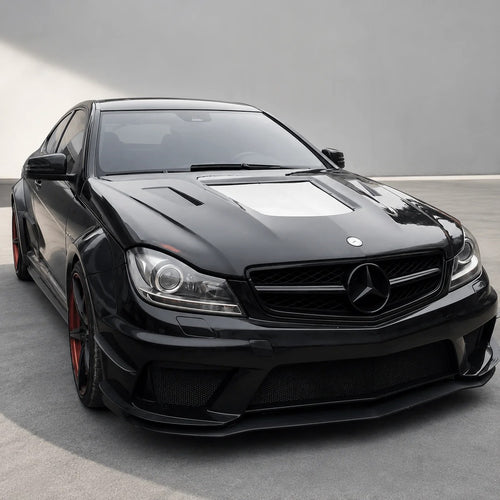 2012-2015 Mercedes C63 AMG Glass Engine Cover V2 Carbon Fiber Hood | W204
