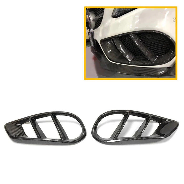 2015-2018 Mercedes-Benz C-Class Carbon Fiber Front Fender Vent Trim | W205
