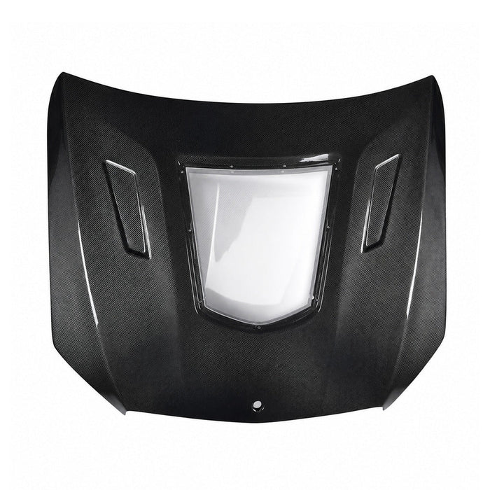 2015-2023 Mercedes C-Class/C43 AMG Glass Engine Cover V3 Style Carbon Fiber Hood | W205