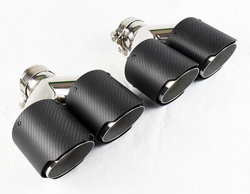 2.5in inlet to 4in outlet Carbon fiber Quad Style Exhaust Tips
