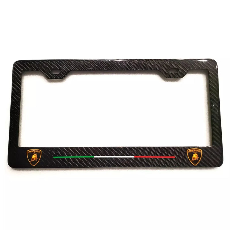 Carbon Fiber License Plate Frame w/ Italy Stripe - Lamborghini