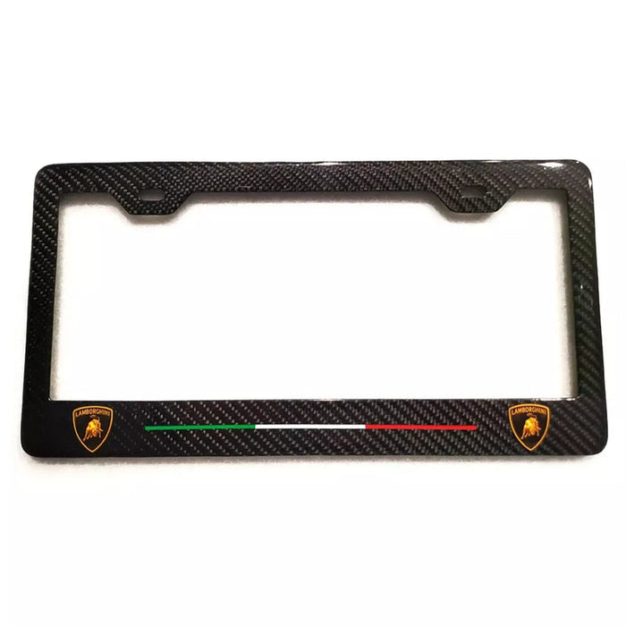 Carbon Fiber License Plate Frame w/ Italy Stripe - Lamborghini